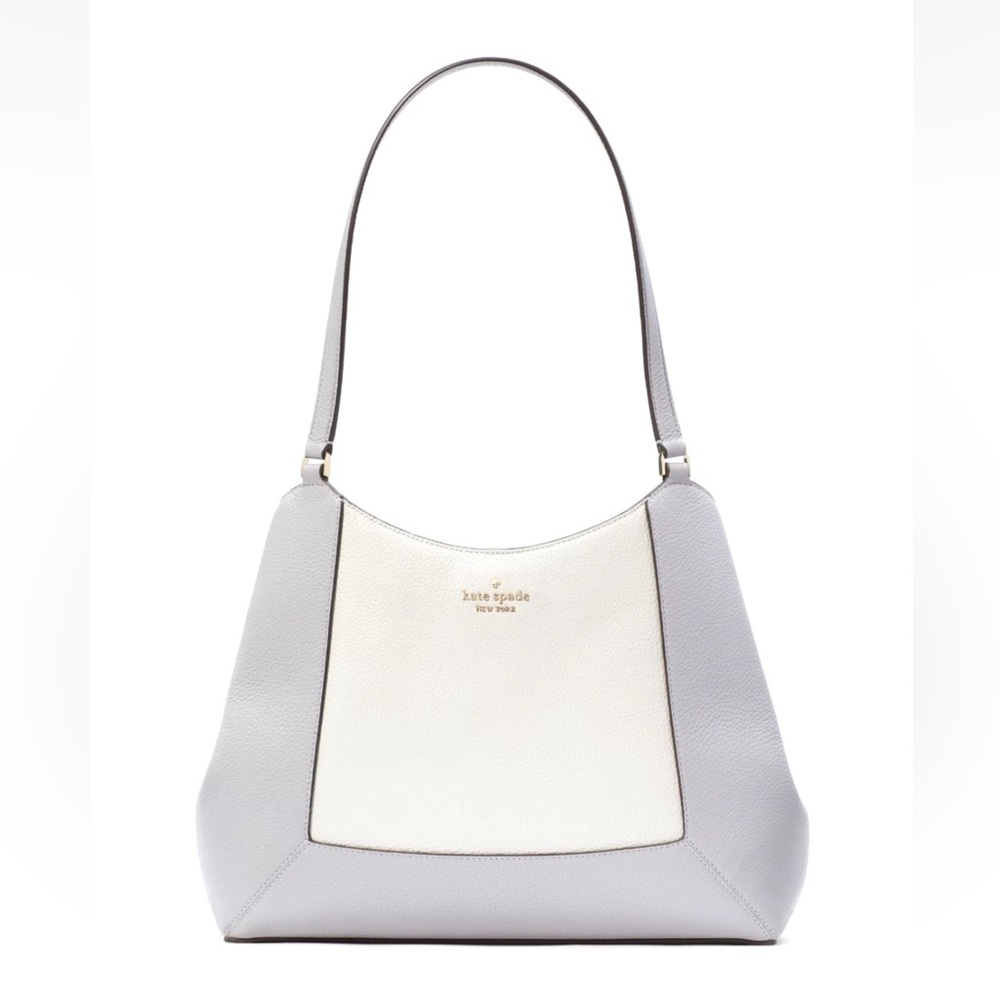 New Kate Spade Lena Large Triple Compartment Shoulder Bag Mountain Gray Multi